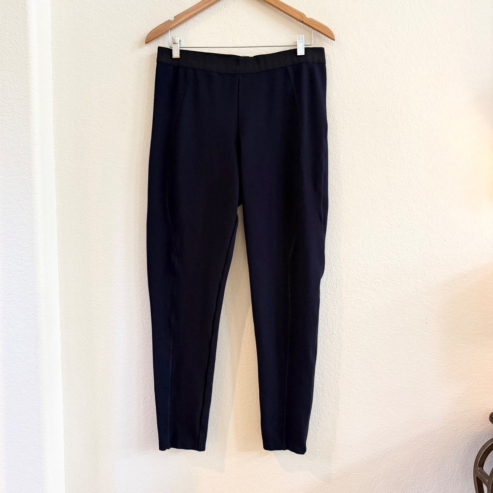 Per Se by Carlisle Navy Blue Black Tapered Knit Trousers Pants Size 14 Ankle